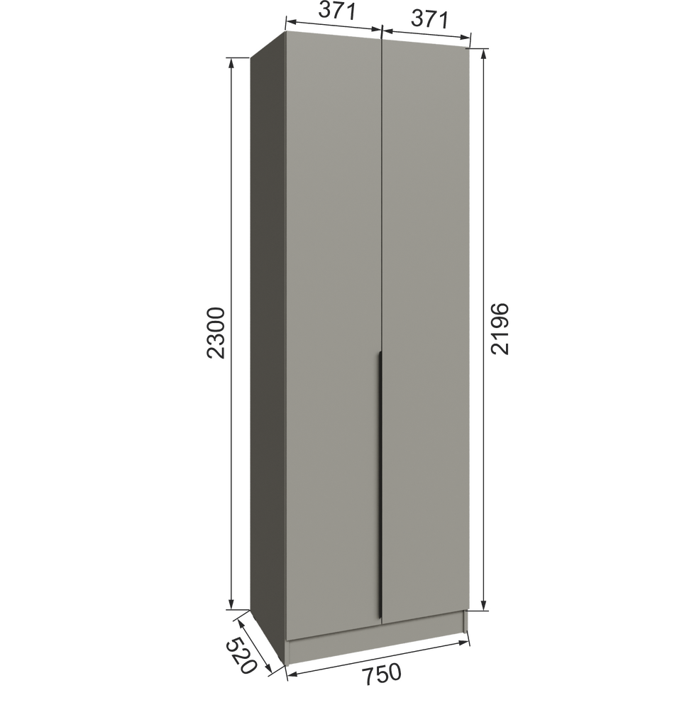 Шкаф Мадрид 0.75 Графит Мокко